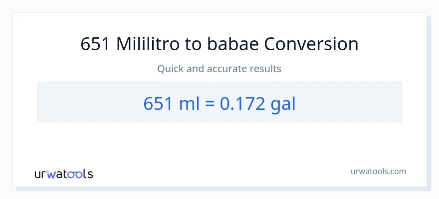 651 mga mililitro patungong Mga galon na conversion