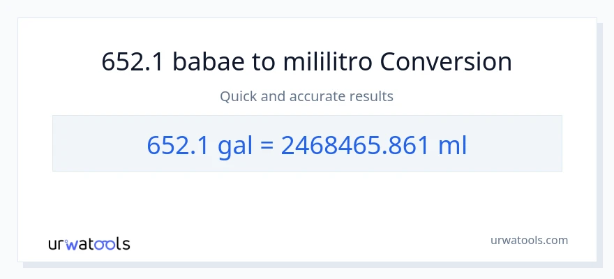 652.1 Mga galon patungong mga mililitro na conversion