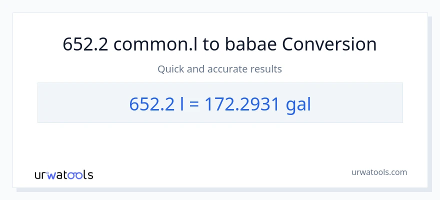 652.2 Liters patungong Mga galon na conversion