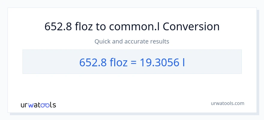 652.8 mga onsa ng likido patungong Liters na conversion