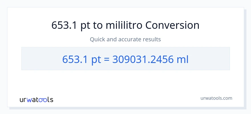 653.1 Pints patungong mga mililitro na conversion