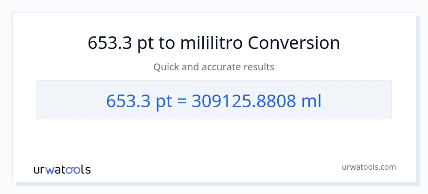 653.3 Pints patungong mga mililitro na conversion