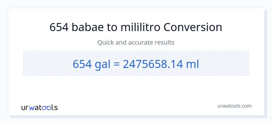 654 Mga galon patungong mga mililitro na conversion