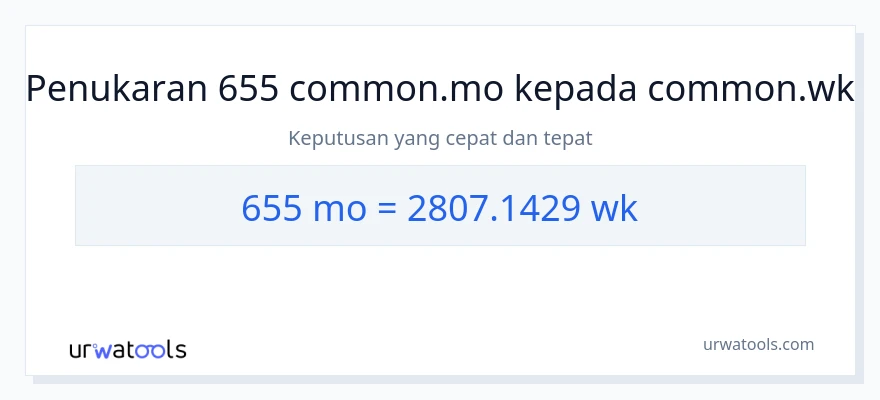 655 Months to Weeks conversion
