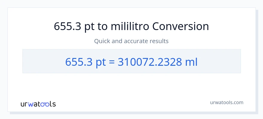 655.3 Pints patungong mga mililitro na conversion