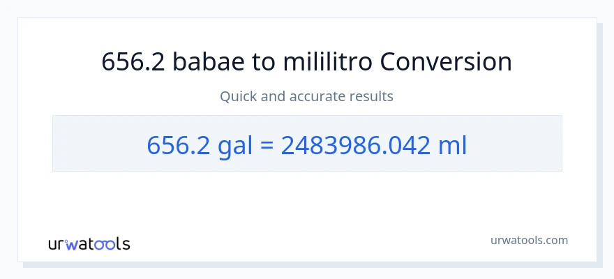 656.2 Mga galon patungong mga mililitro na conversion
