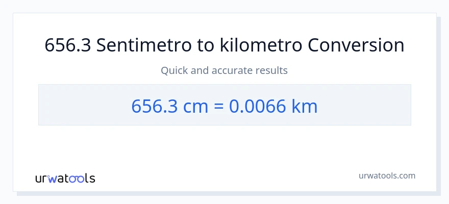 656.3 Mga Sentimetro patungong Kilometro na conversion