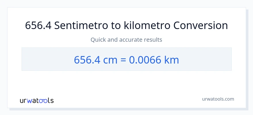 656.4 Mga Sentimetro patungong Kilometro na conversion