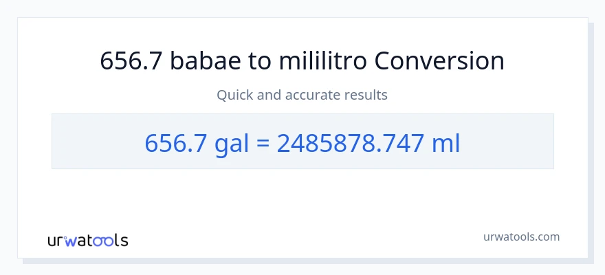 656.7 Mga galon patungong mga mililitro na conversion