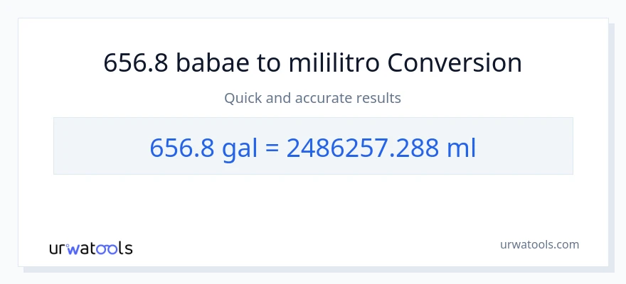 656.8 Mga galon patungong mga mililitro na conversion