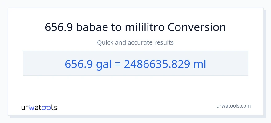 656.9 Mga galon patungong mga mililitro na conversion