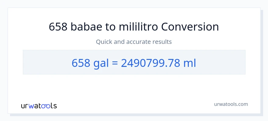 658 Mga galon patungong mga mililitro na conversion