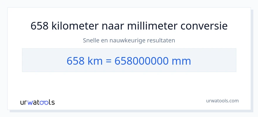 658 kilometers naar millimeters conversie