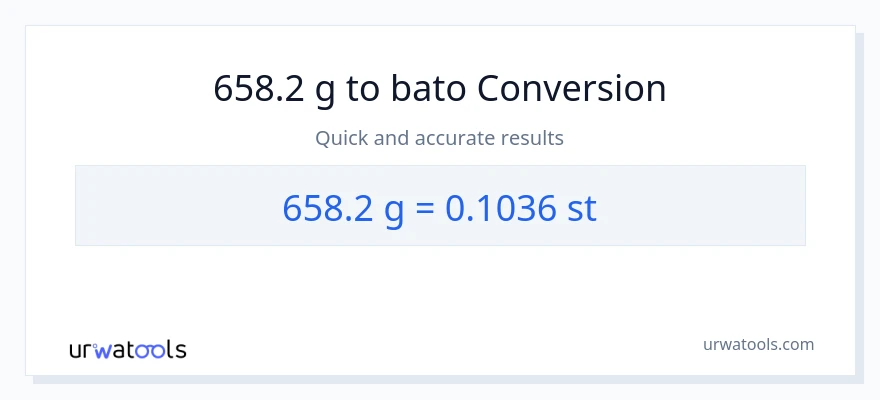 658.2 Gramo patungong Mga bato na conversion
