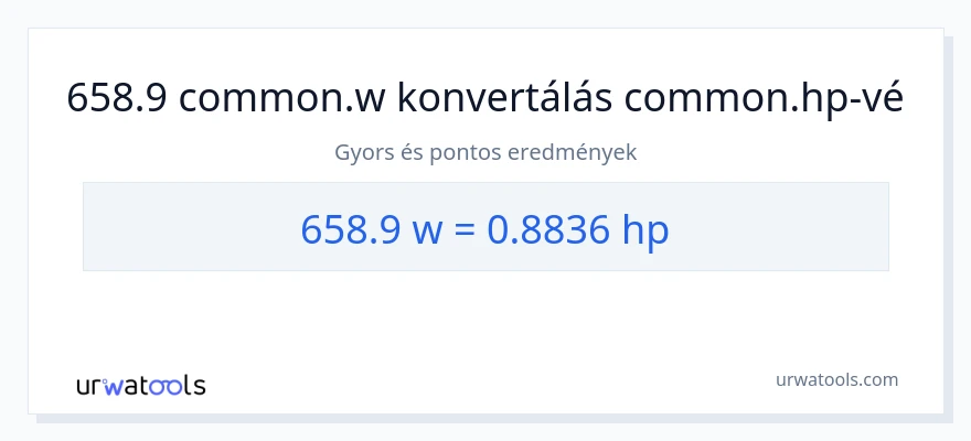 658.9 watt - lóerő konverzió