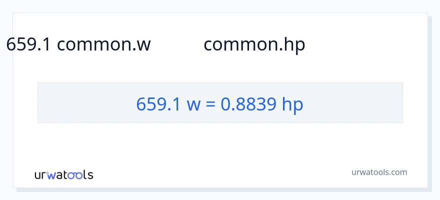 659.1 ವ್ಯಾಟ್ಸ್ ರಿಂದ ಅಶ್ವಶಕ್ತಿ ಪರಿವರ್ತನೆ