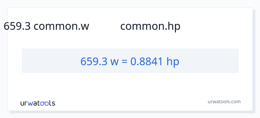 659.3 ವ್ಯಾಟ್ಸ್ ರಿಂದ ಅಶ್ವಶಕ್ತಿ ಪರಿವರ್ತನೆ
