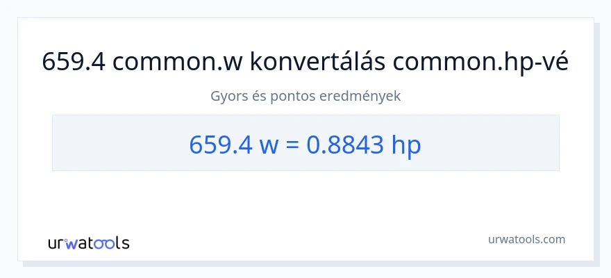 659.4 watt - lóerő konverzió