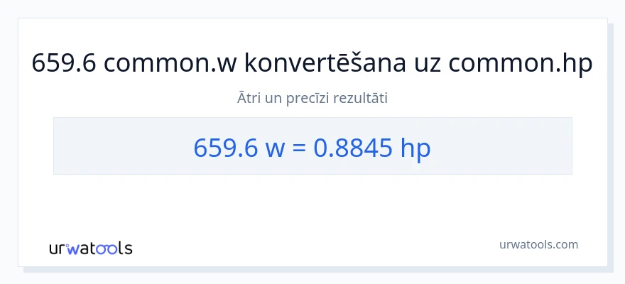 659.6 vati uz zirgspēki konversiju