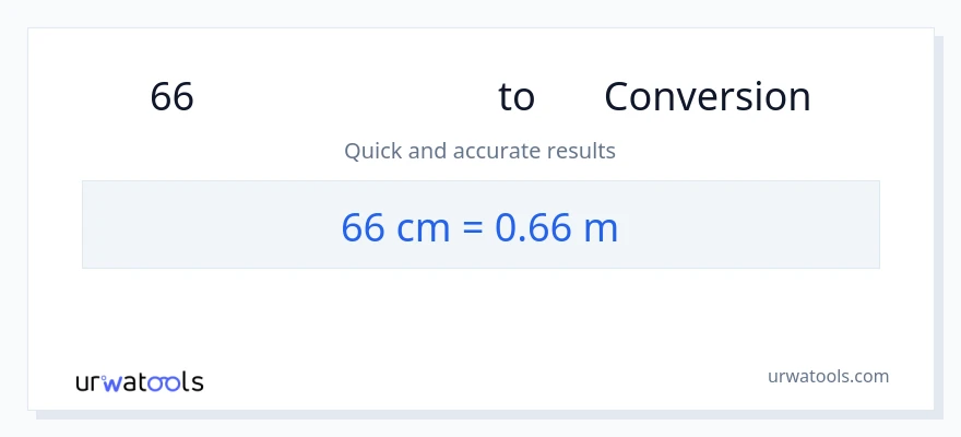 66 സെന്റീമീറ്ററുകൾ ൽ നിന്ന് മീറ്ററുകൾ ലേക്ക് പരിവർത്തനം