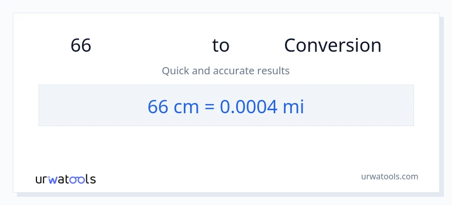 66 સેન્ટીમીટર થી માઇલ રૂપાંતર