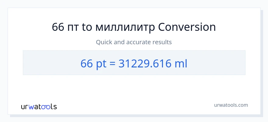 66 Pints в миллилитры преобразование