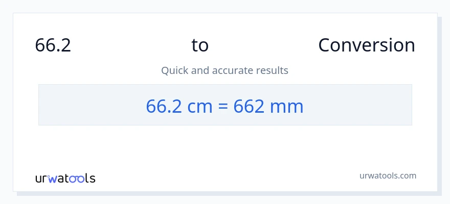 66.2 ಸೆಂಟಿಮೀಟರ್‌ಗಳು ರಿಂದ ಮಿಲಿಮೀಟರ್‌ಗಳು ಪರಿವರ್ತನೆ
