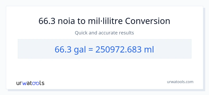 Conversió de 66.3 Galons a mil·lilitres