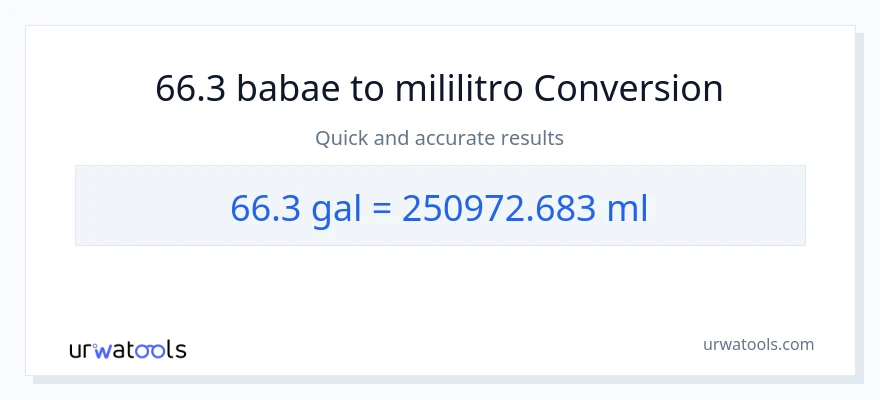 66.3 Mga galon patungong mga mililitro na conversion