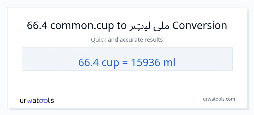 66.4 پيالې ته ملی لیټرونه بدلون