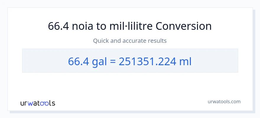 Conversió de 66.4 Galons a mil·lilitres