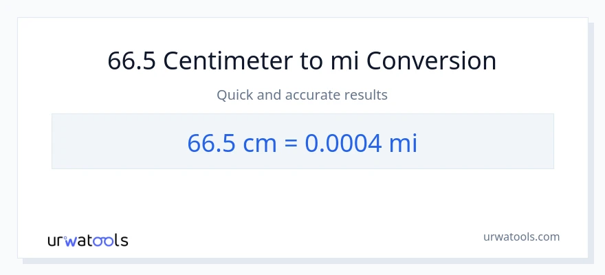 66.5 Centimeter til miles konvertering