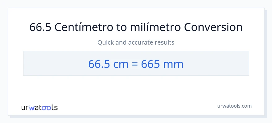 Conversión de 66.5 Centímetros a milímetros