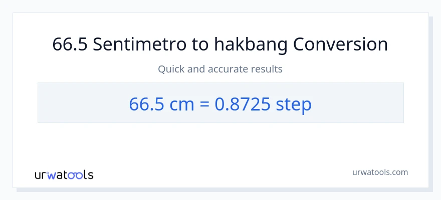 66.5 Mga Sentimetro patungong mga hakbang na conversion