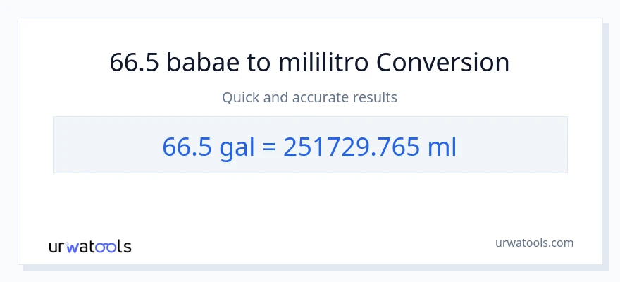 66.5 Mga galon patungong mga mililitro na conversion
