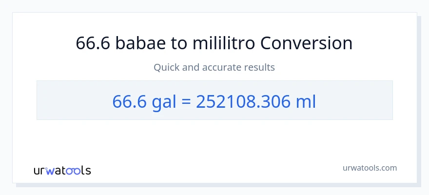 66.6 Mga galon patungong mga mililitro na conversion