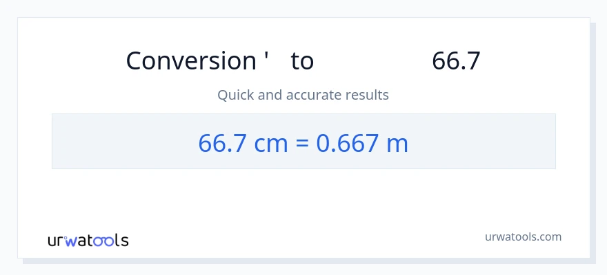 המרה של 66.7 סנטימטרים ל- מטרים