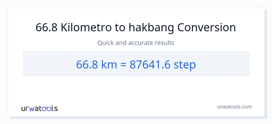 66.8 Kilometro patungong mga hakbang na conversion