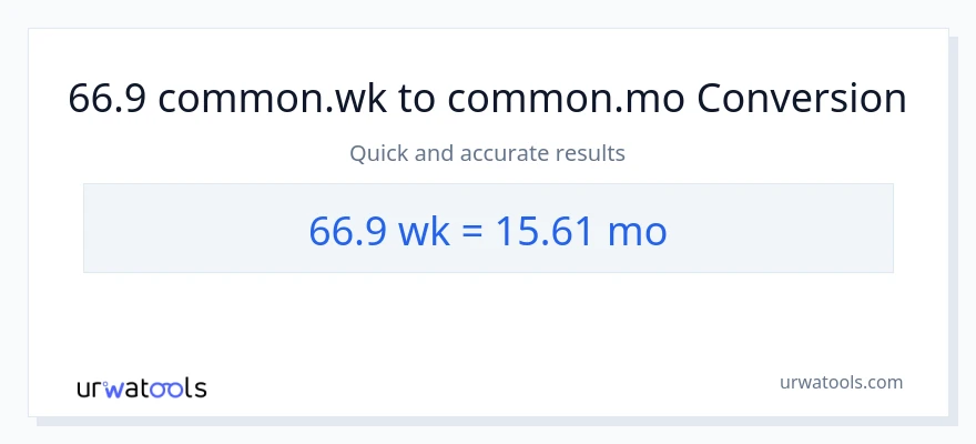 Conversió de 66.9 Setmanes a Mesos