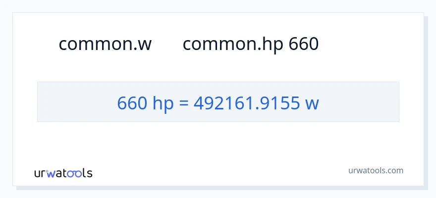 تبدیل 660 اسب بخار به وات