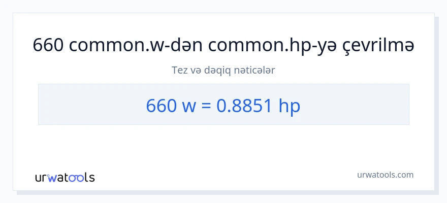660 vatt-dən at gücü-ə çevrilmə