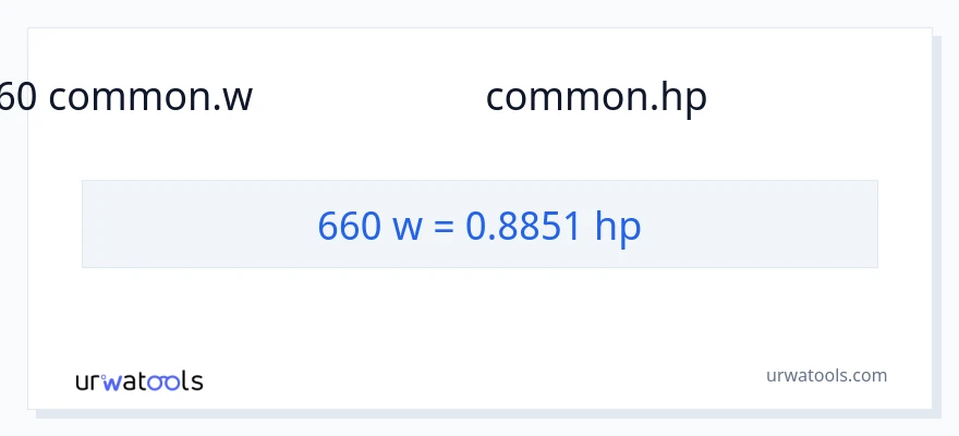 660 வாட்ஸ் இலிருந்து குதிரைத்திறன் வரை மாற்றம்