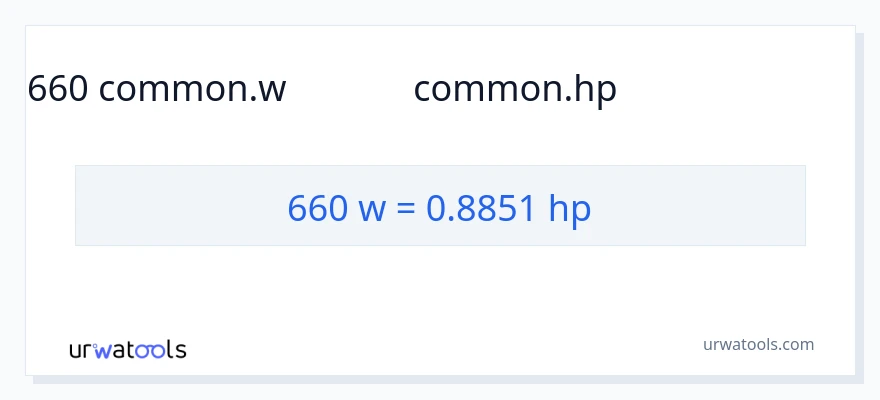 660 వాట్స్ నుండి అశ్వశక్తి కు మార్పిడి