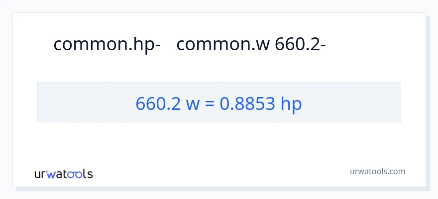 המרה של 660.2 וואט ל- כּוֹחַ סוּס