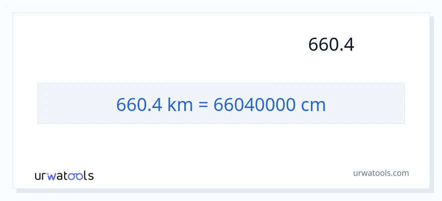 המרה של 660.4 קילומטרים ל- סנטימטרים