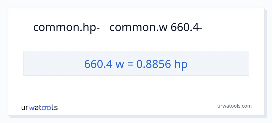 המרה של 660.4 וואט ל- כּוֹחַ סוּס