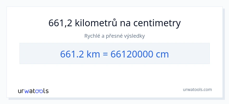 Konverze z kilometry na Centimetry: 661.2