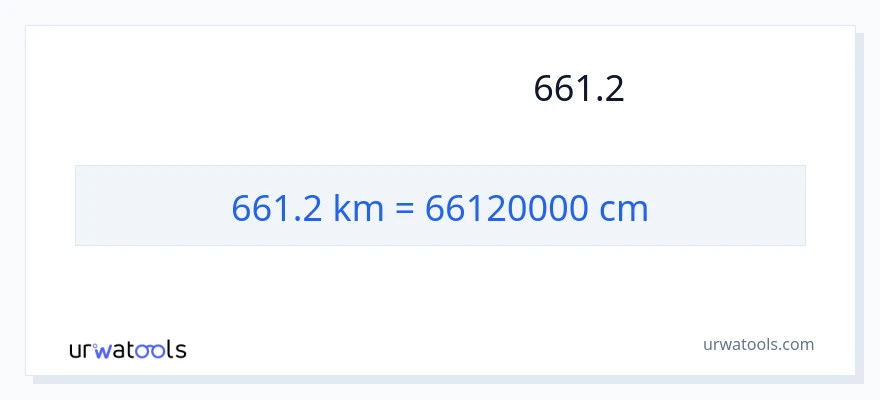 تبدیل 661.2 کیلومتر به سانتی‌متر