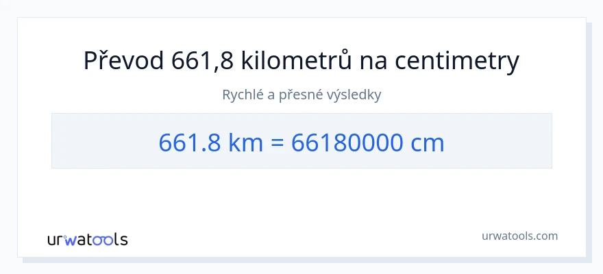 Konverze z kilometry na Centimetry: 661.8