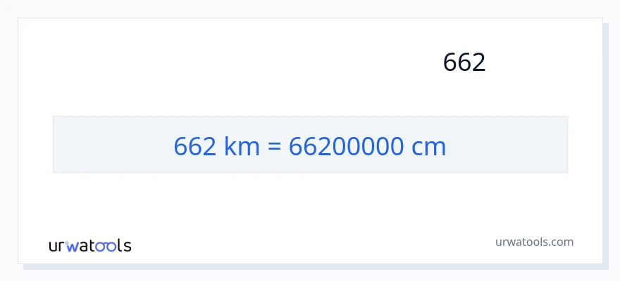 המרה של 662 קילומטרים ל- סנטימטרים